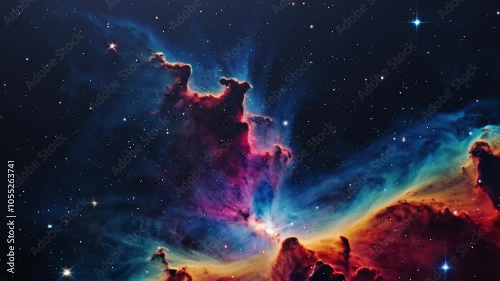 Wall mural space flight exploration to nebula 4k , in outer space