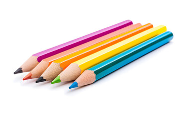 Fototapeta premium Color pencils over white background