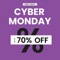 Fototapeta premium Cyber Monday Sale banner design template