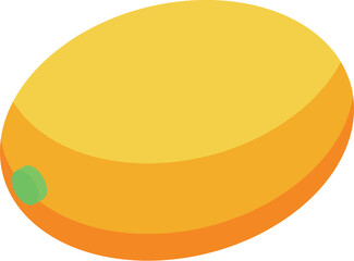 Isometric view of a whole mango fruit presenting a fresh, ripe, and delicious tropical delight