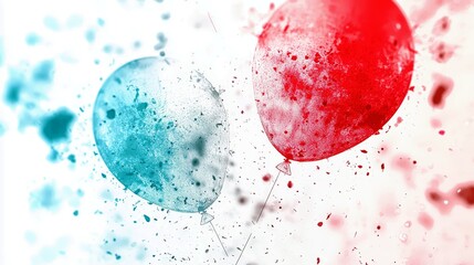 Fototapeta premium Stunning Watercolor Painting of Balloons in Bright Colors