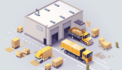 concept logistique avec une plateforme de distribution