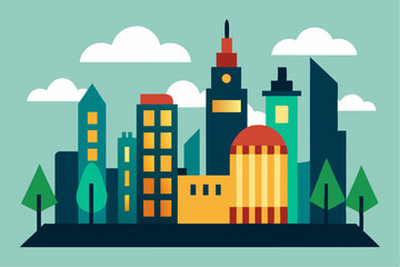Obraz premium cityscape illustration 