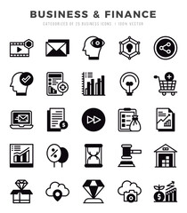 Business & Finance icons set. Vector illustration.