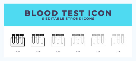 Blood test icon. Regular line. Thin line. Bold line. Vector illustration.