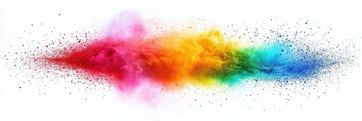 Obraz premium Colorful Powder Explosion on White Background