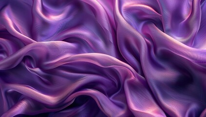 Fototapeta premium Purple Silk Fabric Draped in Soft Waves
