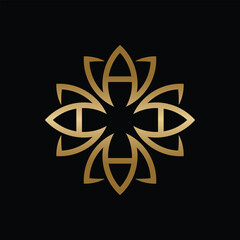 Flower Floral Link with Initial Letter A Pattern logo design Inspiration