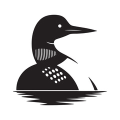 A Loon silhouette vector illustration.