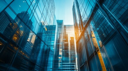 Fototapeta premium Dynamic Urban Finance Architecture in Natural Light
