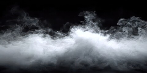 Fototapeta premium Swirling White Smoke on Black Background