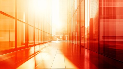 Futuristic Business Corridor with Bright Light Effects