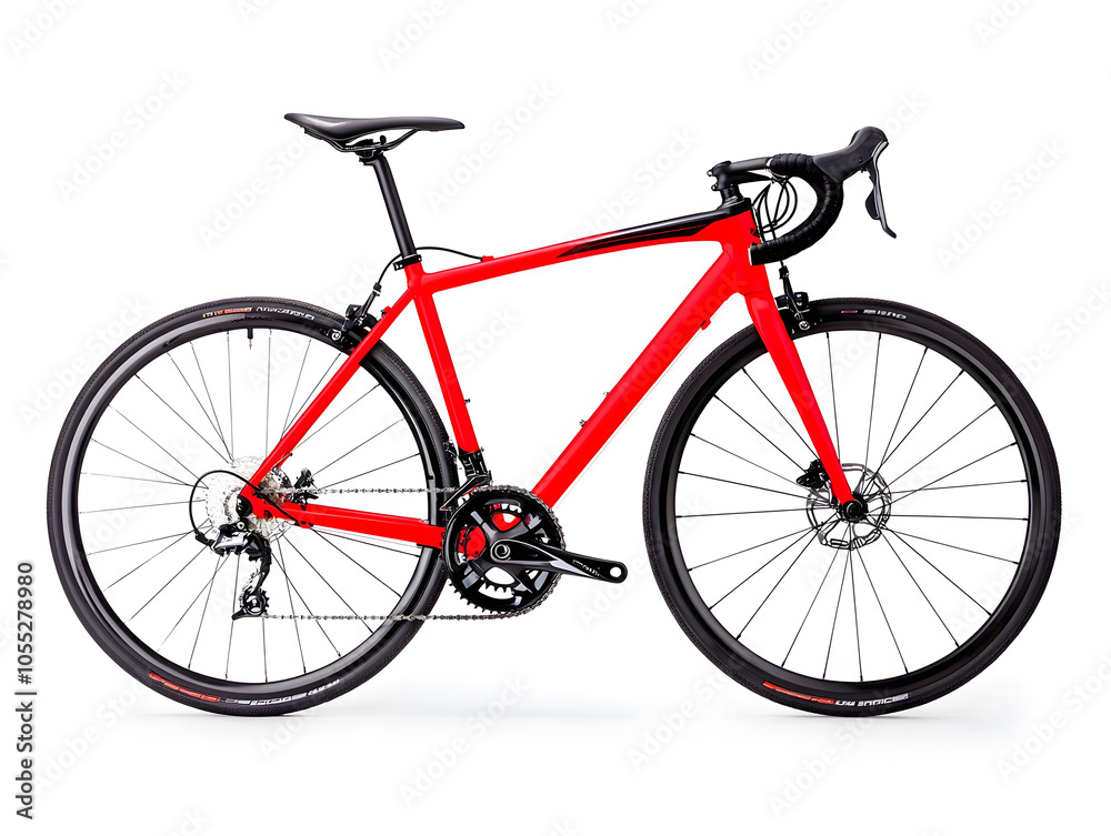 Wall mural side view racing bicycle, isolated on white background