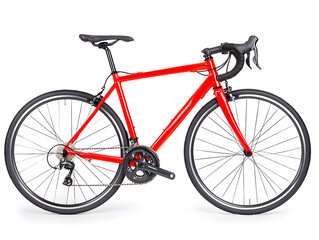 Fototapeta premium Side view racing bicycle, isolated on white background