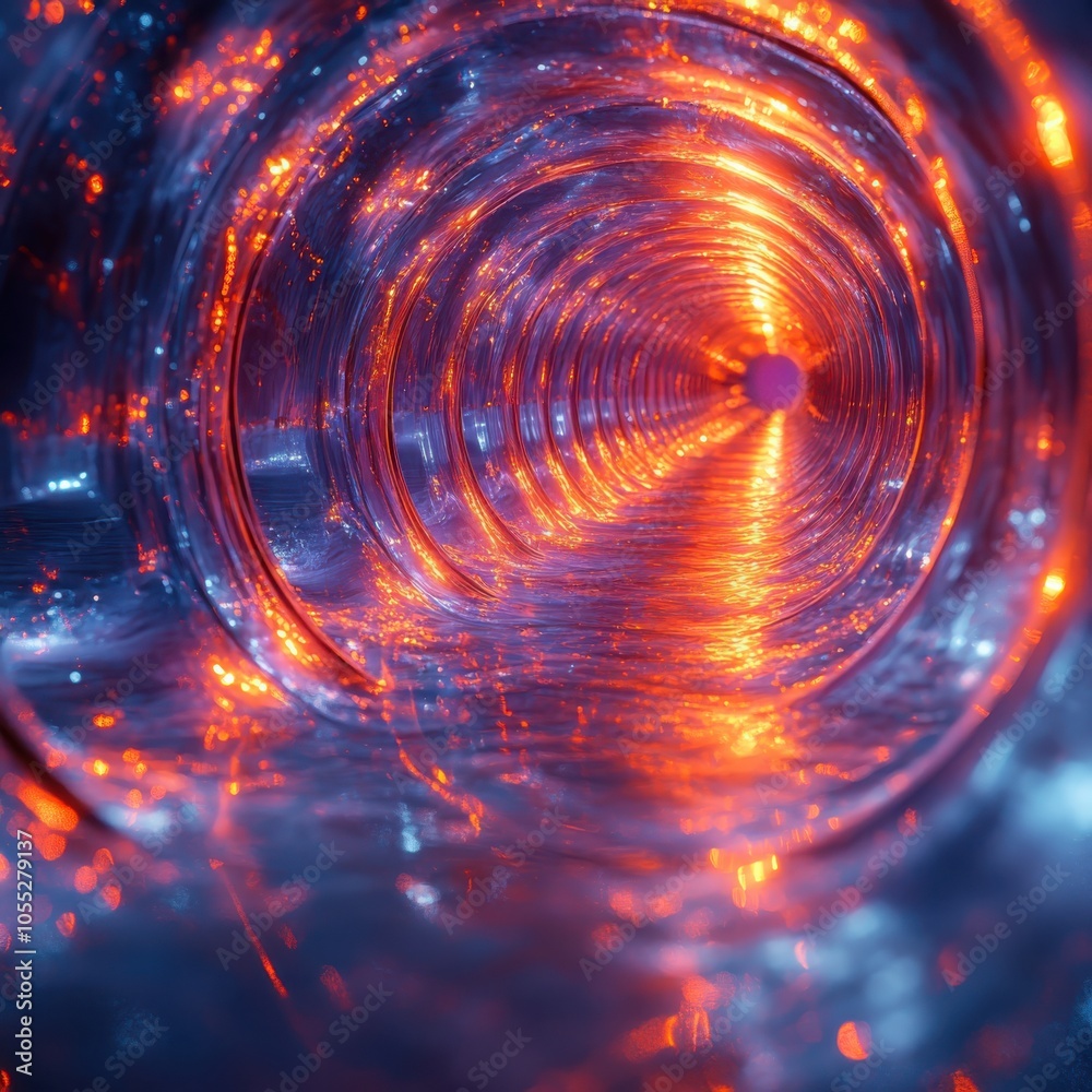 Poster exploring the phenomenon of abstract quantum tunneling a visualization of physics concepts in a hypo