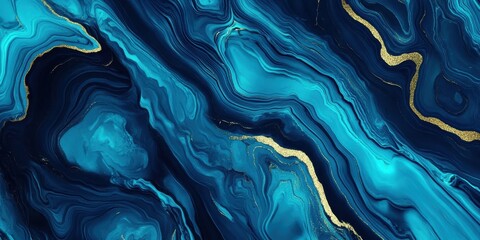 Obraz premium Blue and Gold Abstract Marble Background Texture