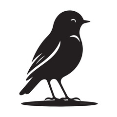 Fototapeta premium Robin bird silhouette vector illustration.