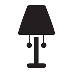 Table lamp silhouette vector illustration.