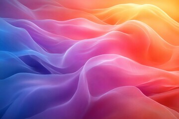 Obraz premium An interweaving of thin smooth lines in pastel colors, with plenty of space for text at the top.