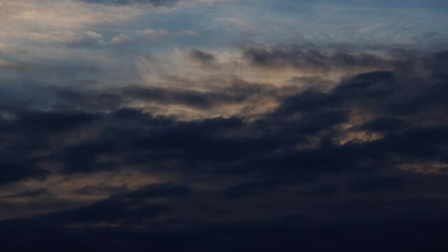 evening cloudscape till dark timelapse 4k 30fps video