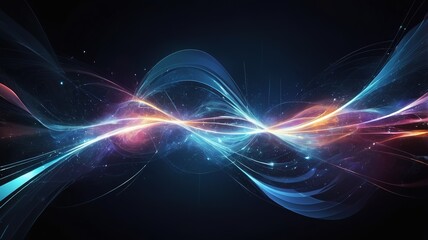 Eye-catching digital background, moving lights, futuristic tech vibe.