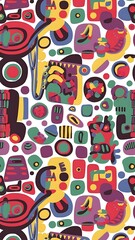 Seamless pattern with colorful abstracts figures (vector)