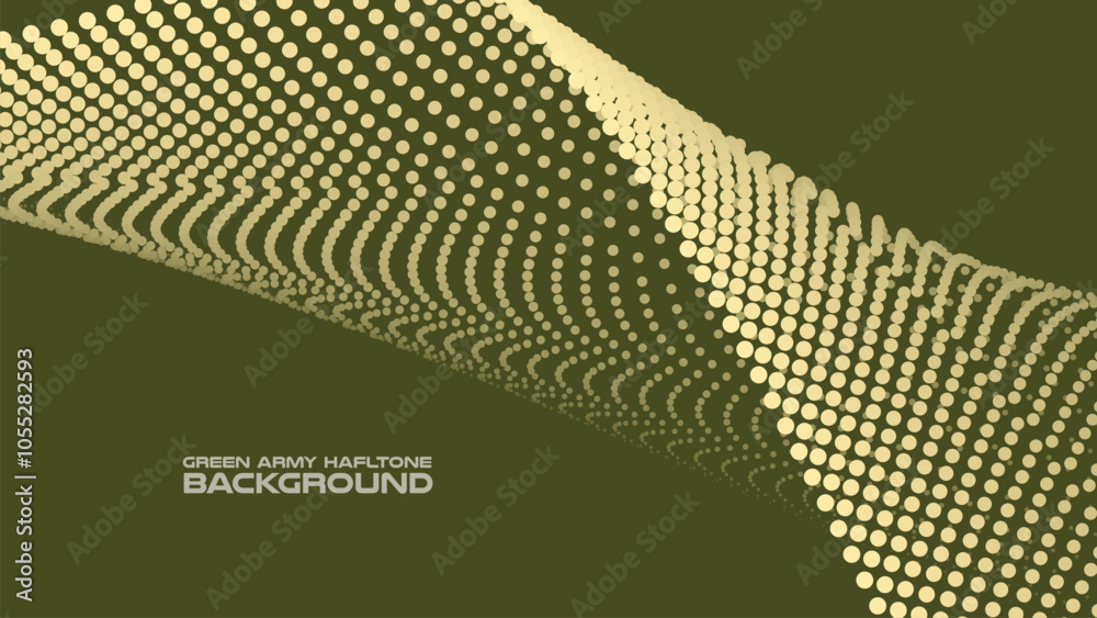 Wall mural green army halftone abstract background for backdrop or presentation