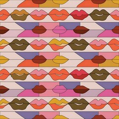 Lips seamless pattern