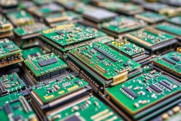 Obraz premium Close-up of Circuit Boards: A Glimpse into the Digital World
