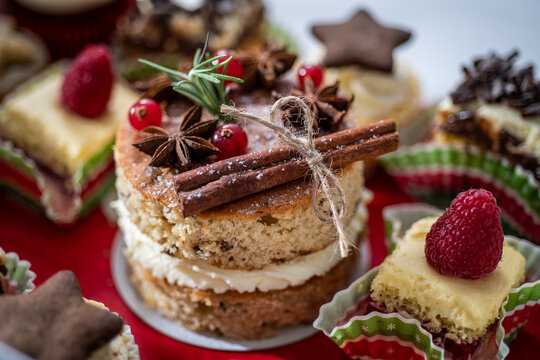 Christmas cake box and decoration