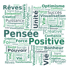 Fototapeta premium Nuage de Mots - Pensée Positive en Français - Couleurs