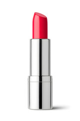 Obraz premium Red Lipstick tube, isolated on white background