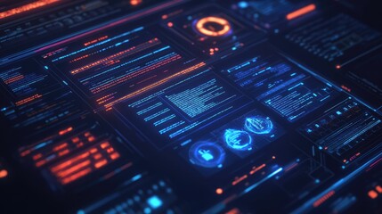 Obraz premium Digital Interface: A Futuristic Technological Landscape