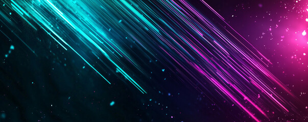 Futuristic abstract wallpaper with neon light streaks and glowing particles in blue and magenta. Ideal for tech, sci-fi, and creative designs, adding dynamic energy and modern style.