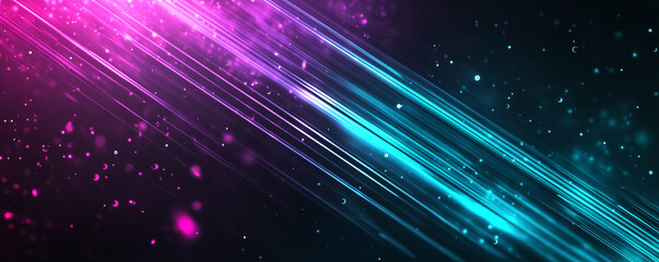 Futuristic abstract wallpaper with neon light streaks and glowing particles in blue and magenta. Ideal for tech, sci-fi, and creative designs, adding dynamic energy and modern style.
