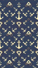 Fototapeta premium Seamless vector anchor pattern background