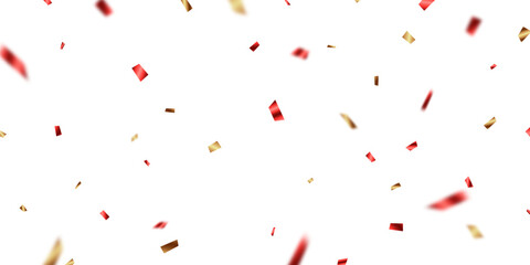 Celebration background with confetti Beautiful red and gold color vector