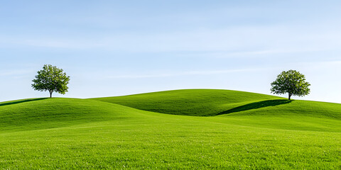 Obraz premium Panoramic green hills background