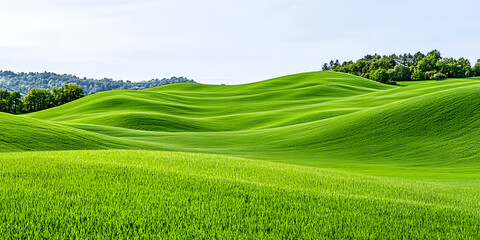 Panoramic green hills  background