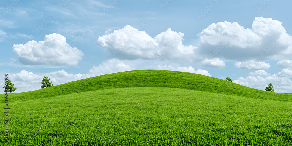 Wall mural panoramic green hills background