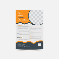  
Modern flyer template design or brochure cover design layout whit yellow white and black colors clean business flyer and editable vector template design A4 size creative corporate colorful business 