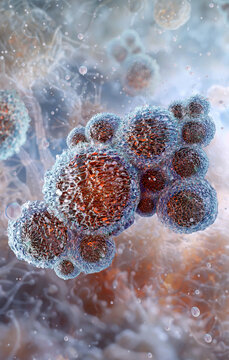 Ureaplasma bacteria pathogenic microorganism. Urogenital tract disease, infertility, sexually transmitted bacterial infection. Vaginosis, prostatitis, urethritis. Medical science 3D microscopic image