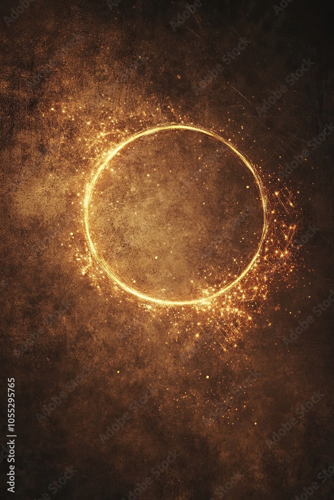 Poster light particles, sparkling and shimmering on empty brown background. abstract. wallpaper, background