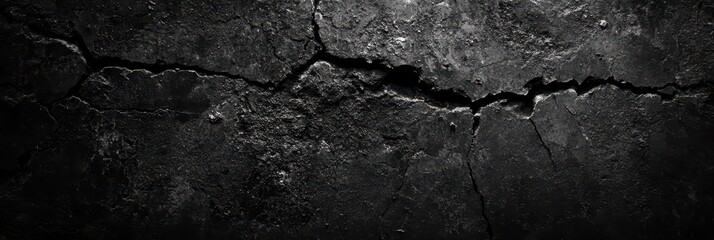 Dark Textured Wall with Cracks and Cement Finish