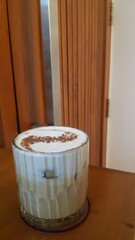 chocolate drink on a wooden table