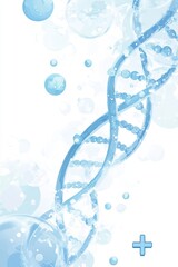 An abstract background for medical posters, featuring DNA and bubbles in light blue tones.