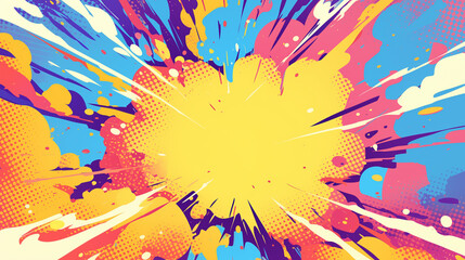Bright abstract background in pop art comic style.
