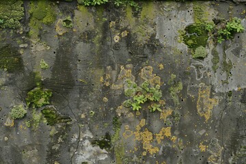 Obraz premium Photo of Old dirty gritty mossed concrete wall. Background texture for backdrops or mapping