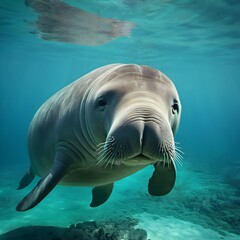 Obraz premium Gentle Giants: Dugong Dugon in Tropical Waters