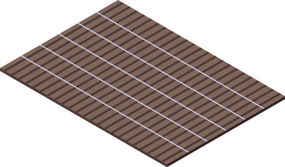 Sushi rolling mat isolated on white background, isometric view